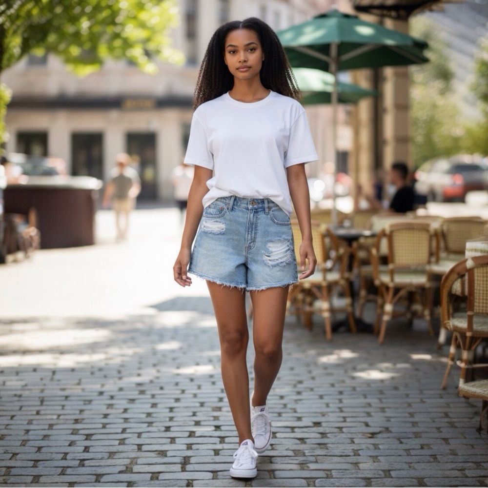 American Eagle 00 Highest Rise ‘90s Boyfriend Denim Shorts Women’s Distressed